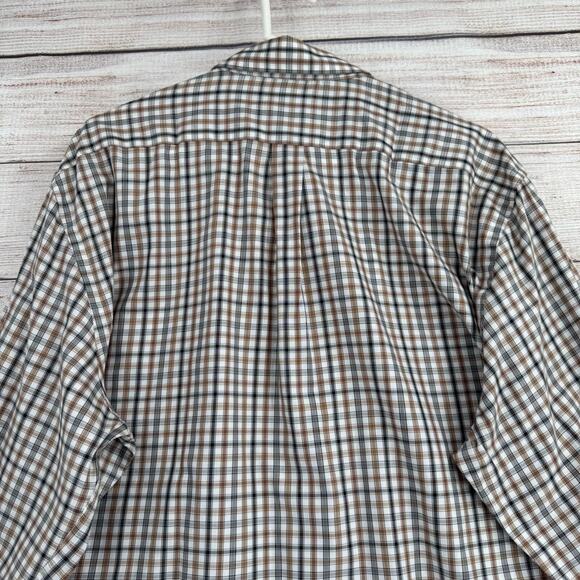 Peter Millar Plaid Button Down Shirt Men's Size XL White/Black/Beige - Picture 4 of 11